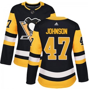 Adam Johnson Pittsburgh Penguins Adidas Women's Authentic Home Jersey (Black)