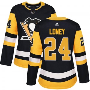Troy Loney Pittsburgh Penguins Adidas Women's Authentic Home Jersey (Black)