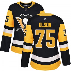 Kyle Olson Pittsburgh Penguins Adidas Women's Authentic Home Jersey (Black)