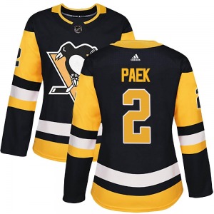 Jim Paek Pittsburgh Penguins Adidas Women's Authentic Home Jersey (Black)