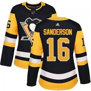 Derek Sanderson Pittsburgh Penguins Adidas Women's Authentic Home Jersey (Black)