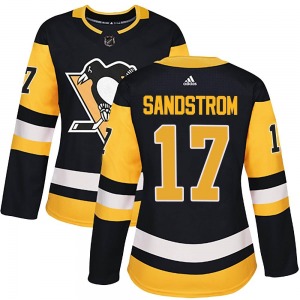 Tomas Sandstrom Pittsburgh Penguins Adidas Women's Authentic Home Jersey (Black)