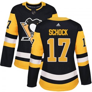 Ron Schock Pittsburgh Penguins Adidas Women's Authentic Home Jersey (Black)