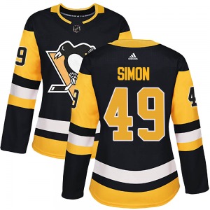 Dominik Simon Pittsburgh Penguins Adidas Women's Authentic Home Jersey (Black)
