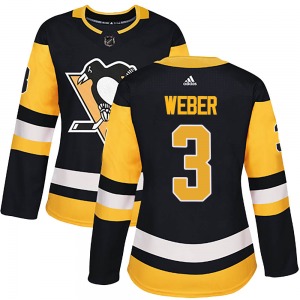 Yannick Weber Pittsburgh Penguins Adidas Women's Authentic Home Jersey (Black)