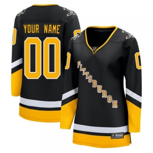 Custom Pittsburgh Penguins Fanatics Branded Women's Premier Custom 2021/22 Alternate Breakaway Player Jersey (Black)