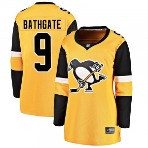 Andy Bathgate Pittsburgh Penguins Fanatics Branded Women's Breakaway Alternate Jersey (Gold)