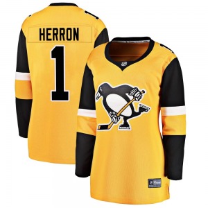 Denis Herron Pittsburgh Penguins Fanatics Branded Women's Breakaway Alternate Jersey (Gold)