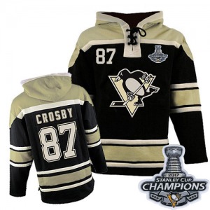 Sidney Crosby Pittsburgh Penguins Youth Authentic Old Time Hockey Sawyer Hooded Sweatshirt 2016 Stanley Cup Champions (Black)