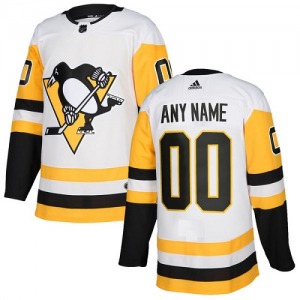Custom Pittsburgh Penguins Adidas Women's Authentic Away Jersey (White)