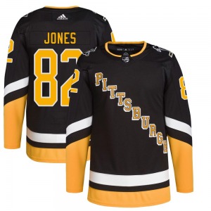 Caleb Jones Pittsburgh Penguins Adidas Youth Authentic 2021/22 Alternate Primegreen Pro Player Jersey (Black)
