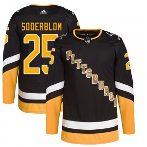 Elmer Soderblom Pittsburgh Penguins Adidas Youth Authentic 2021/22 Alternate Primegreen Pro Player Jersey (Black)
