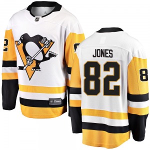Caleb Jones Pittsburgh Penguins Fanatics Branded Youth Breakaway Away Jersey (White)