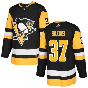 Arturs Silovs Pittsburgh Penguins Adidas Youth Authentic Home Jersey (Black)