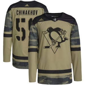Egor Chinakhov Pittsburgh Penguins Adidas Youth Authentic Military Appreciation Practice Jersey (Camo)