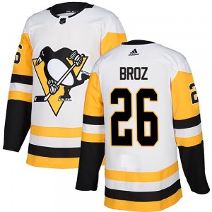 Tristan Broz Pittsburgh Penguins Adidas Youth Authentic Away Jersey (White)