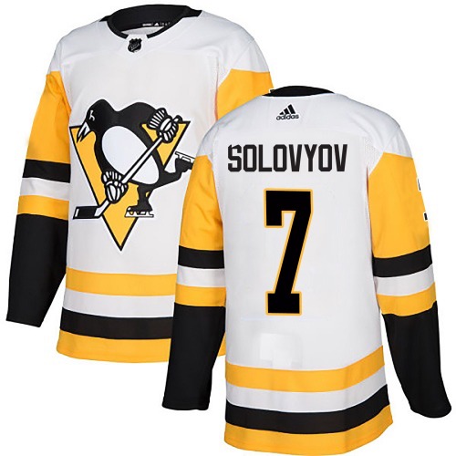 Ilya Solovyov Pittsburgh Penguins Adidas Youth Authentic Away Jersey (White)