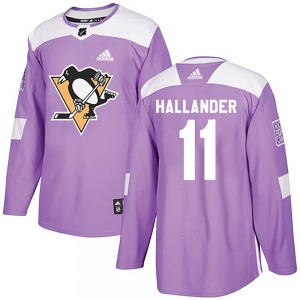 Filip Hallander Pittsburgh Penguins Adidas Authentic Fights Cancer Practice Jersey (Purple)