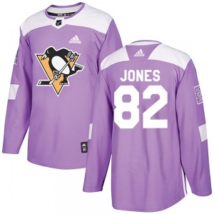 Caleb Jones Pittsburgh Penguins Adidas Authentic Fights Cancer Practice Jersey (Purple)