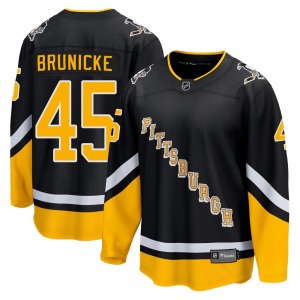 Harrison Brunicke Pittsburgh Penguins Fanatics Branded Premier 2021/22 Alternate Breakaway Player Jersey (Black)