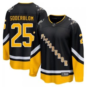 Elmer Soderblom Pittsburgh Penguins Fanatics Branded Premier 2021/22 Alternate Breakaway Player Jersey (Black)