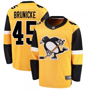 Harrison Brunicke Pittsburgh Penguins Fanatics Branded Youth Breakaway Alternate Jersey (Gold)