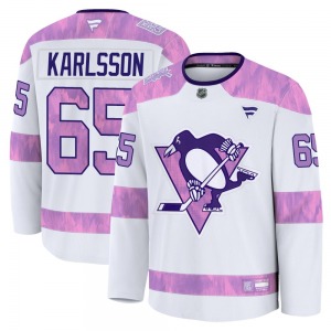 Erik Karlsson Pittsburgh Penguins Fanatics Premium 2024 Hockey Fights Cancer Practice Jersey (White)