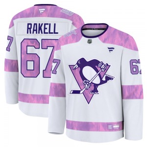Rickard Rakell Pittsburgh Penguins Fanatics Premium 2024 Hockey Fights Cancer Practice Jersey (White)