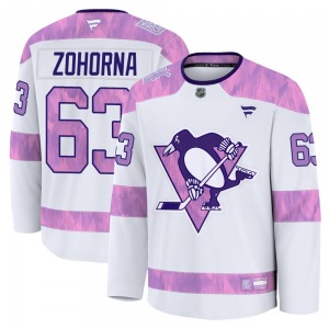 Radim Zohorna Pittsburgh Penguins Fanatics Premium 2024 Hockey Fights Cancer Practice Jersey (White)