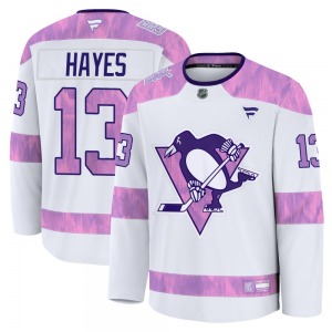 Kevin Hayes Pittsburgh Penguins Fanatics Youth Premium 2024 Hockey Fights Cancer Practice Jersey (White)