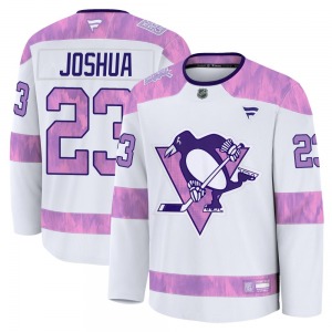 Jagger Joshua Pittsburgh Penguins Fanatics Youth Premium 2024 Hockey Fights Cancer Practice Jersey (White)