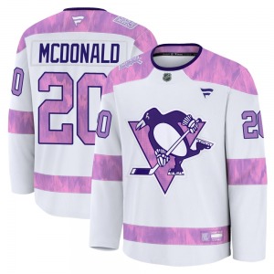Ab Mcdonald Pittsburgh Penguins Fanatics Youth Premium 2024 Hockey Fights Cancer Practice Jersey (White)