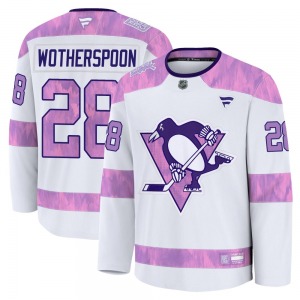 Parker Wotherspoon Pittsburgh Penguins Fanatics Youth Premium 2024 Hockey Fights Cancer Practice Jersey (White)