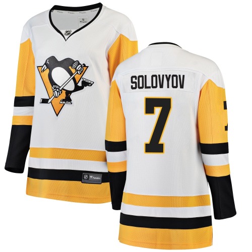 Ilya Solovyov Pittsburgh Penguins Fanatics Branded Women's Breakaway Away Jersey (White)