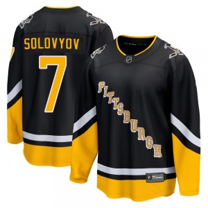 Ilya Solovyov Pittsburgh Penguins Fanatics Branded Youth Premier 2021/22 Alternate Breakaway Player Jersey (Black)