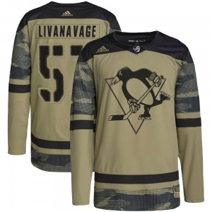 Jake Livanavage Pittsburgh Penguins Adidas Authentic Military Appreciation Practice Jersey (Camo)