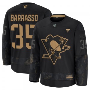 Tom Barrasso Pittsburgh Penguins Fanatics Premium 2024 Military Appreciation Practice Jersey (Black)