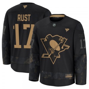 Bryan Rust Pittsburgh Penguins Fanatics Premium 2024 Military Appreciation Practice Jersey (Black)