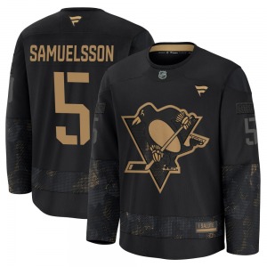 Ulf Samuelsson Pittsburgh Penguins Fanatics Premium 2024 Military Appreciation Practice Jersey (Black)