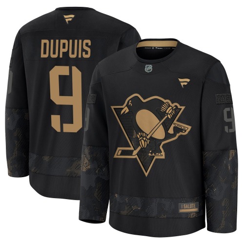 Pascal Dupuis Pittsburgh Penguins Fanatics Youth Premium 2024 Military Appreciation Practice Jersey (Black)