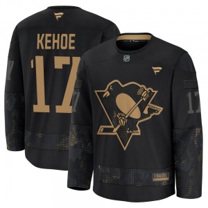 Rick Kehoe Pittsburgh Penguins Fanatics Youth Premium 2024 Military Appreciation Practice Jersey (Black)
