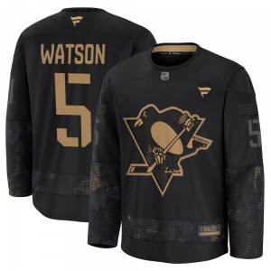 Bryan Watson Pittsburgh Penguins Fanatics Youth Premium 2024 Military Appreciation Practice Jersey (Black)