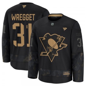 Ken Wregget Pittsburgh Penguins Fanatics Youth Premium 2024 Military Appreciation Practice Jersey (Black)