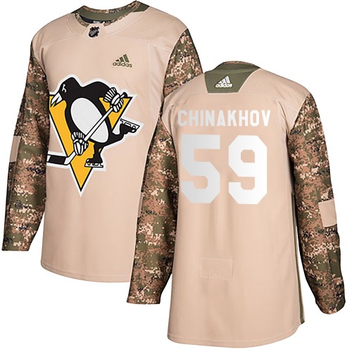 Egor Chinakhov Pittsburgh Penguins Adidas Youth Authentic Veterans Day Practice Jersey (Camo)