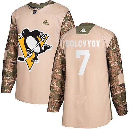 Ilya Solovyov Pittsburgh Penguins Adidas Youth Authentic Veterans Day Practice Jersey (Camo)