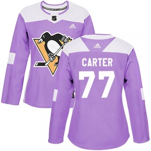 Jeff Carter Pittsburgh Penguins Adidas Women's Authentic Fights Cancer Practice Jersey (Purple)