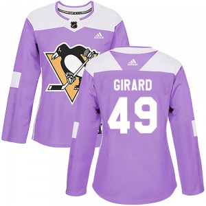 Samuel Girard Pittsburgh Penguins Adidas Women's Authentic Fights Cancer Practice Jersey (Purple)