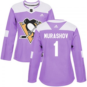 Sergei Murashov Pittsburgh Penguins Adidas Women's Authentic Fights Cancer Practice Jersey (Purple)