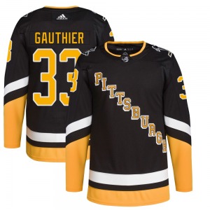 Taylor Gauthier Pittsburgh Penguins Adidas Authentic 2021/22 Alternate Primegreen Pro Player Jersey (Black)
