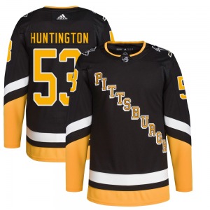 Jimmy Huntington Pittsburgh Penguins Adidas Authentic 2021/22 Alternate Primegreen Pro Player Jersey (Black)